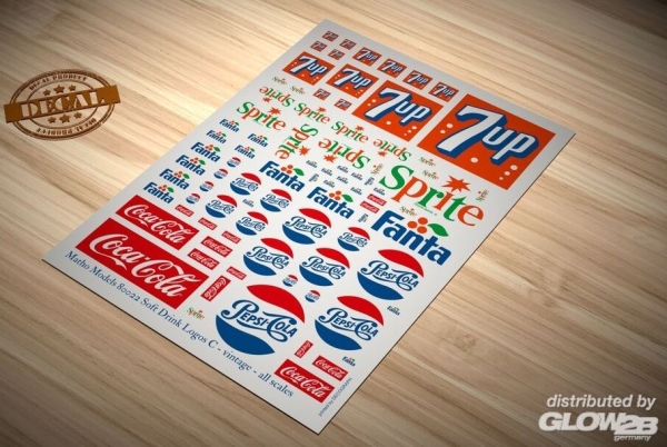 MM80022 Dekorbogen Soft Drink Logos C - vintage